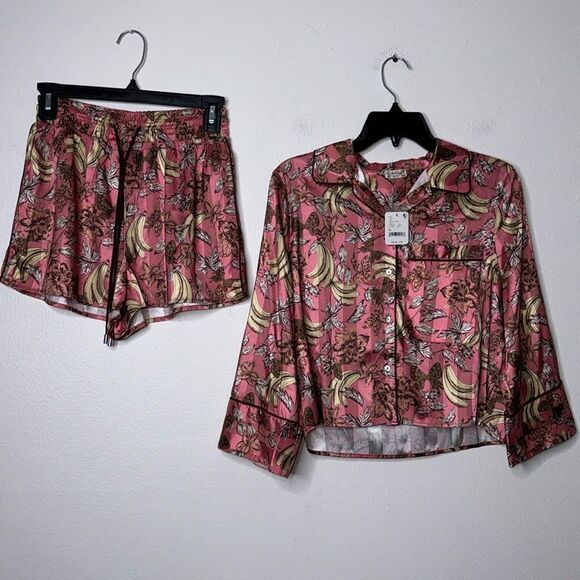 Free People Pillow Talk Satin Pajama Set Size XS - Picture 8 of 8